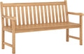 Tangkula 62" Teak Wood Outdoor Bench, 3-Seat Solid Wood Garden Patio Bench with Armrests and Backrest, Wooden Outside Porch Bench Seating Furniture for Backyard, Balcony and Park (62")