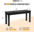VINGLI Outdoor Wooden Bench, 40” Porch Bench Outdoor Backless Garden Bench, Small Outdoor Bench for Deck Patio Entryway (Black, 40in)