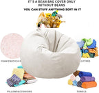 Stuffed Animal Storage Bean Bag Chair Cover (No Filler) Washable Ultra Soft Corduroy Bean Bag Cover for Organizing Plush Toys or Textile, Sack Bean Bag for Adults, Teens