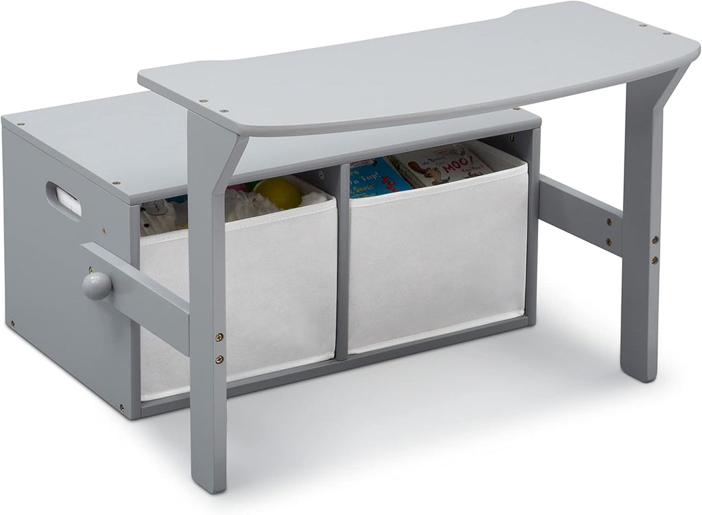 Delta Children MySize Kids Convertible Activity Bench - Greenguard Gold Certified, Grey
