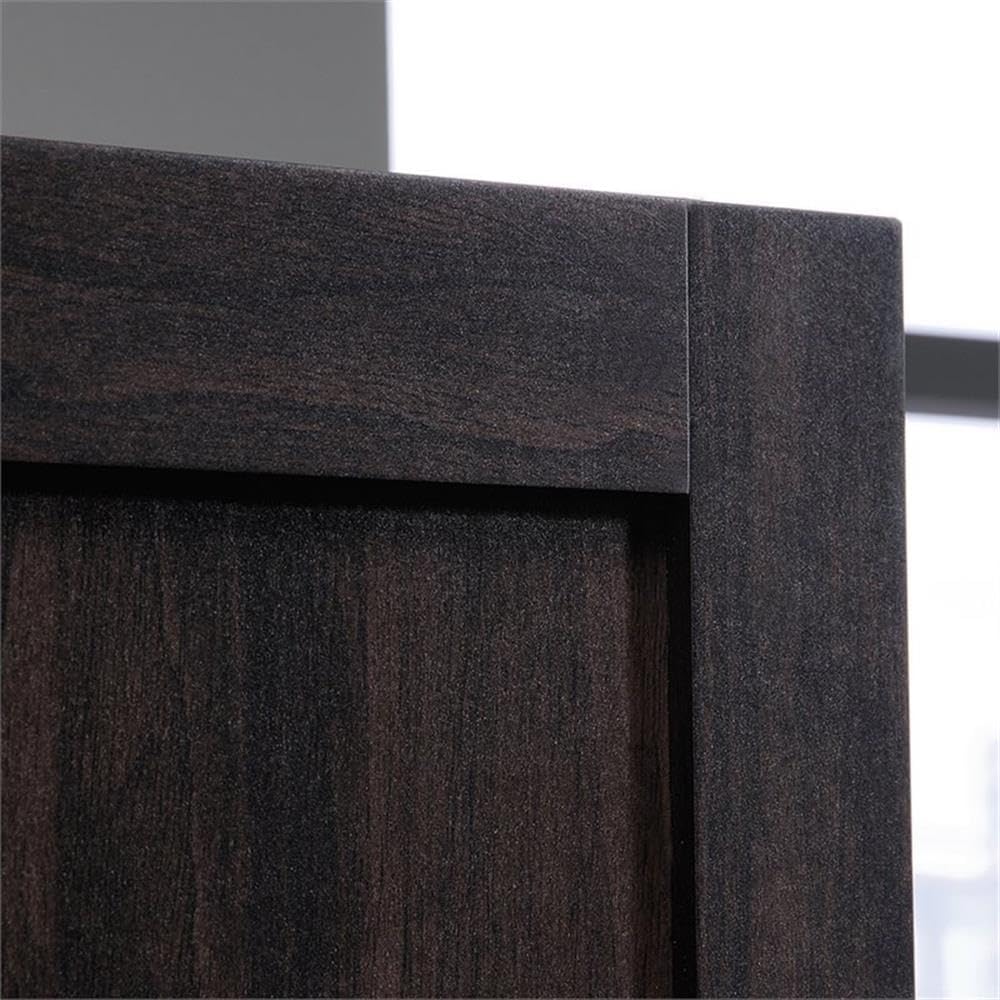 Pemberly Row Wood Storage Pantry, 60 in Height, Raised Panel Doors, Engineered Wood, Cinnamon Cherry Finish, Adjustable Shelves, Hidden Storage, Tall Cabinet for Kitchen, Dining Room, Office Use