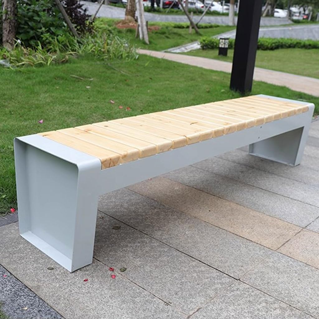 Patio Benches for Outdoors Outdoor Benches, Shopping Mall Seats, Square Community Solid Wood Leisure Public Backrest Garden Benches for Outdoors