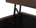 Homebeez 42 Inch Faux Leather Storage Ottoman Bench with Lift Top, Modern Rectangular Foot Rest for Living Room, Bedroom, Entryway, End of Bed, Blackened Red