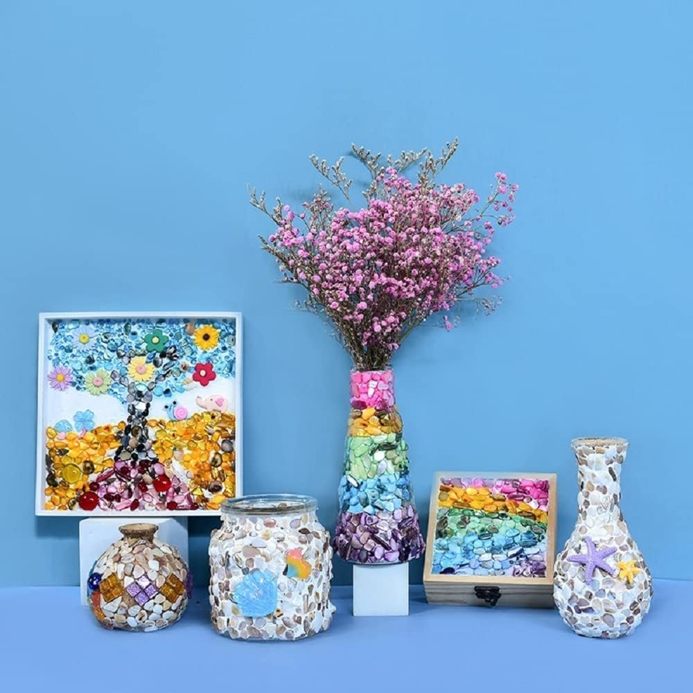 QICQDRAM Crushed Shells for Crafts 2 LBS(32OZ) Small Natural Crushed Shells Bulk, for Crafts DIY Beaching Wedding Decoration Vase Fillers