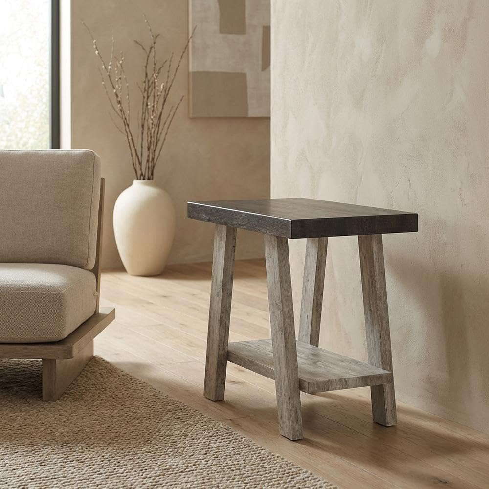 Furnifact Brown, Side Table, MDF Construction, Open Shelf, Durable Home Design, Warm Stylish Finish, Quality Build for Home