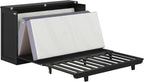 AFI, Charleston Queen Wood Murphy Bed Chest with 6" Mattress, Black