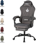 Ergonomic Gaming Chair Video Gamer Chairs Gaming Computer Chairs Gamer Chairs for Adults Massage Lumbar Support Swivel Height Adjustable Headrest Backrest Grey