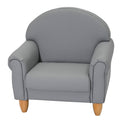 Children's Factory Upholstered Toddler Chair for Classroom, Chair, Gray | 2-in-1 Adjustible Height, Water-Resistant Vegan Leather Kids Chair, Flexible Seating Classroom Furniture, includes 4" Legs