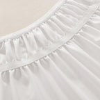 Eyelet Bed Skirt, Ruffled Design, 15 Inch Drop, Embroidered Scalloped Edge, Soft and Stylish, Easy On/Off Dust Ruffle (White,Full 54"x75")