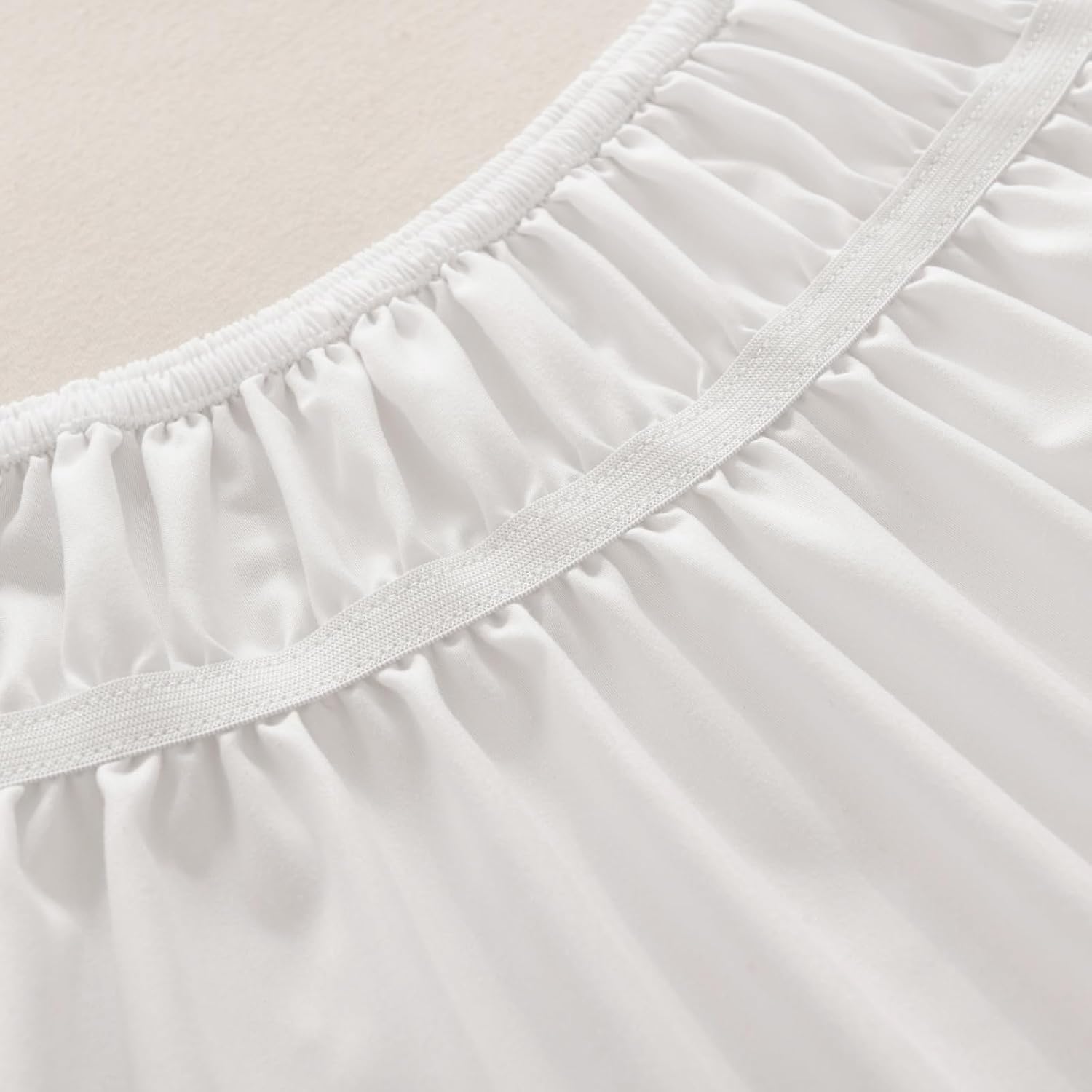 Eyelet Bed Skirt, Ruffled Design, 15 Inch Drop, Embroidered Scalloped Edge, Soft and Stylish, Easy On/Off Dust Ruffle (White,Full 54"x75")