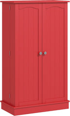 41" Kitchen Pantry Storage Cabinet, Red, with Double Doors, 12 Interior Shelves, Adjustable Shelves for Dishes and Cookbooks