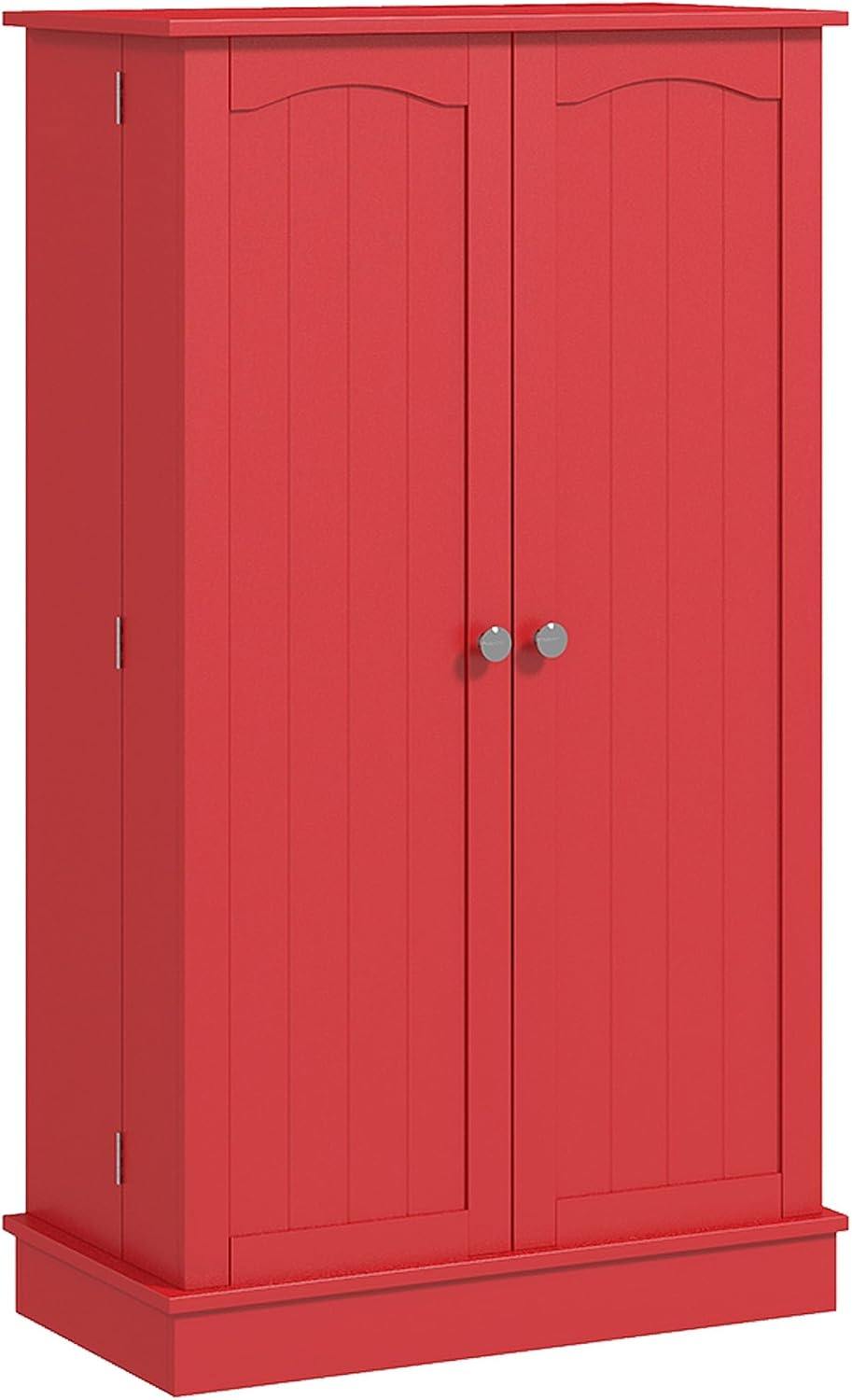 41" Kitchen Pantry Storage Cabinet, Red, with Double Doors, 12 Interior Shelves, Adjustable Shelves for Dishes and Cookbooks