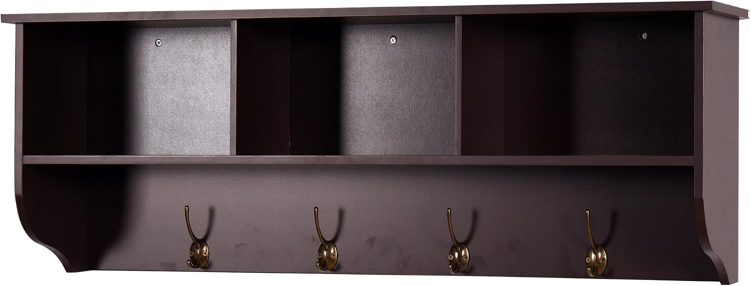 Modern Entryway Wall Mounted Coat Rack, with 4 Dual Hooks Living Room Storage Shelf,for Kitchen Home