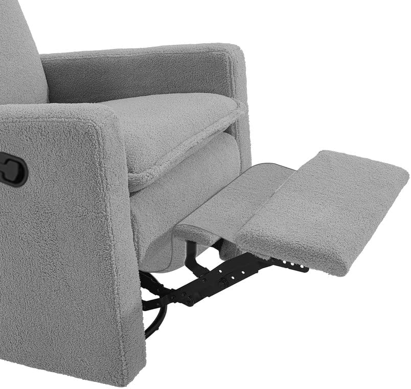 Oxford Baby Uptown Upholstered Glider Recliner Rocking Chair 360° Swivel for Nursery and Living Room - Boucle Koala Gray