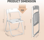 Karl home 10 Pcs Folding Chair, 300LBS Lightweight Foldable Plastic Chair, Reinforced Metal Frame Easy to Fold & Store for Indoor & Outdoor, Wedding, Party, Meeting Room, Patio and Garden, White