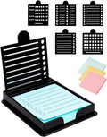 Sticky Note Stencil and Holder with 5 Templates, Reusable 3"x3" Template Compatible with Post It Notes for Office and Home