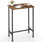 DAOUTIME Bar Height Table, Compact Bar Table, Counter Height Kitchen Dining Table for Apartment Breakfast Nook Home Bar, Sturdy Metal Frame, Small Console Table for Narrow Spaces