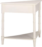 SAFAVIEH Furniture - Gomez 1-Drawer Corner Table - Ivory - Solid Wood - Classic Corner Storage Design - Ideal for Entryway, Living Room, Home Office, 33.1" W x 17.3" D x 28" H (AMH5709K)