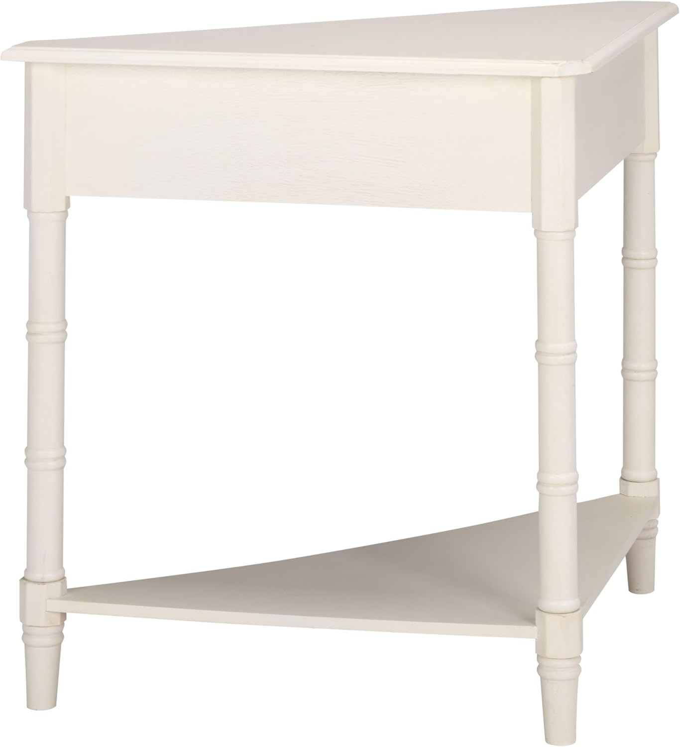 SAFAVIEH Furniture - Gomez 1-Drawer Corner Table - Ivory - Solid Wood - Classic Corner Storage Design - Ideal for Entryway, Living Room, Home Office, 33.1" W x 17.3" D x 28" H (AMH5709K)