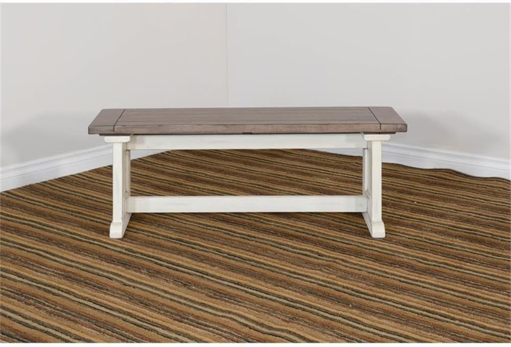 Pemberly Row Modern/Contemporary Farmhouse Wood Dining Bench, Solid Wood, Sturdy and Durable, Kitchen or Dining Seating, Farmhouse Style, Stylish Design
