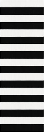 KOZYFLY Black White Striped Runner Rug 2x6 ft Woven Washable Hallway Runner Cotton Farmhouse Kitchen Rug for Entryway Porch Patio Laundry Room