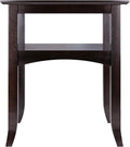 Camden Solid Wood End Table with Lower Shelf, Traditional Side Table for Living Room or Bedroom, Rich Coffee Finish