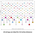 Crystal Beaded Curtain, 20 Strands Acrylic Multicolor String Beads for Doorways and Windows, String Room Divider (Classic Rainbow)