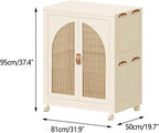 Heavy Duty Clothes Rack - Portable Foldable Wardrobe with Hanging Space on Wheels for Bedroom, Dorm, or Laundry Room Use, 81x50x139cm