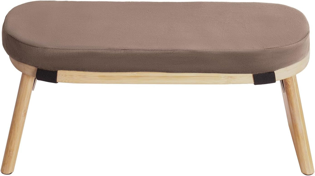 Folding Bamboo Kneeling Meditation Bench, 17.3 x 7.5 x 8.3in | Anti-Slip Feet, Capacity 396Lbs, Portable
