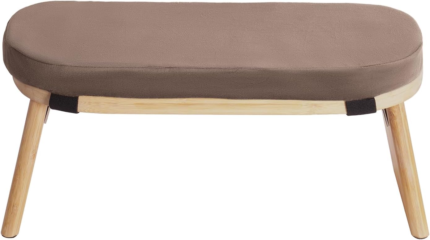 Folding Bamboo Kneeling Meditation Bench, 17.3 x 7.5 x 8.3in | Anti-Slip Feet, Capacity 396Lbs, Portable