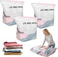 No-Pump Vacuum Storage Bags, 2026 New Cube Compression Space Saver Bags, Upgrade Large Storage Compression Bags No-Pump 3D Vacuum Storage Bags for Clothes, Comforters, Blankets (19.6 * 27.5-3ps)