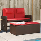 Outdoor Garden Bench, Reclining Loveseat Sofa Bed with Adjustable Armrests, 48 Inch Synthetic Poly Rattan Weathered Finish Seating for Patio Backyard Balcony