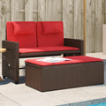 Garden Bench Brown and Red,Foldable Garden Bench with Reclining Function, Stylish Double Seating for Outdoor Comfort and Modern Aesthetic Patio Furniture