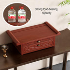 Personal Shrine Desk, Solid Bamboo Buddha Altar Cabinet with Storage, Prayer Meditation Table for Living Room, Bedroom, Office(15.7 * 11.8 * 7.5in)
