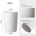 UUJOLY Small Trash Can Wastebasket Garbage Can Container Bins for Bathrooms, Laundry Room, Kitchens, Offices, Kids Rooms, Dorms (White)