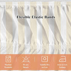 Cream Striped Bed Skirt King Size Bed Skirting 16 Inch Drop Adjustable Elastic Dust Ruffles Wrap Around Bedskirt Pleated Modern Farmhouse Cream White Stripes Bedding Frame Cover for King Size Dorm