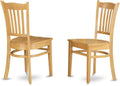 East West Furniture GRC-OAK-W Groton Kitchen Dining Chairs - Slat Back Wooden Seat Chairs, Set of 2, Oak