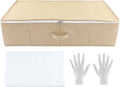 Wedding Dress Storage Box with 30 Acid-Free Paper and Microfiber Gloves, Large Wedding Dress Preservation Box Beige Storage Boxs for Weddingdress Heirlooms Gowns
