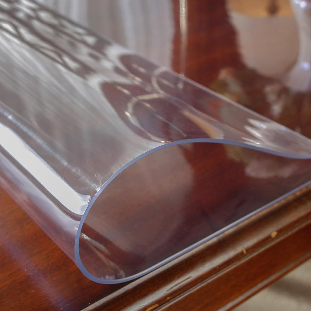 OstepDecor 24 x 48 Inch Clear Table Cover Protector, 2mm Thick Clear Plastic Table Cover, Waterproof Dining Table Protector, PVC Vinyl Desk Mat Pad for Coffee, Dining, Dresser & Nightstand Tops