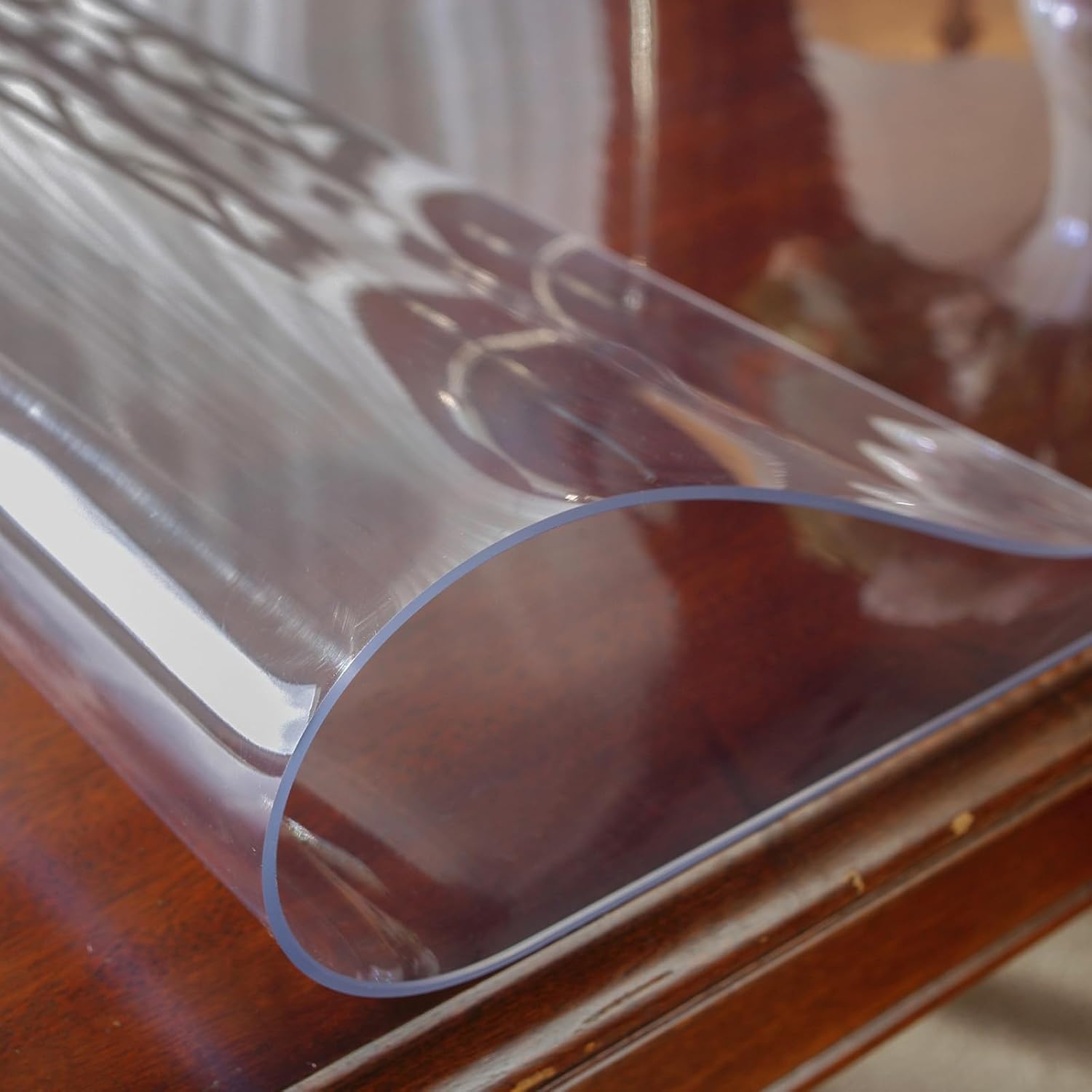 OstepDecor 24 x 48 Inch Clear Table Cover Protector, 2mm Thick Clear Plastic Table Cover, Waterproof Dining Table Protector, PVC Vinyl Desk Mat Pad for Coffee, Dining, Dresser & Nightstand Tops