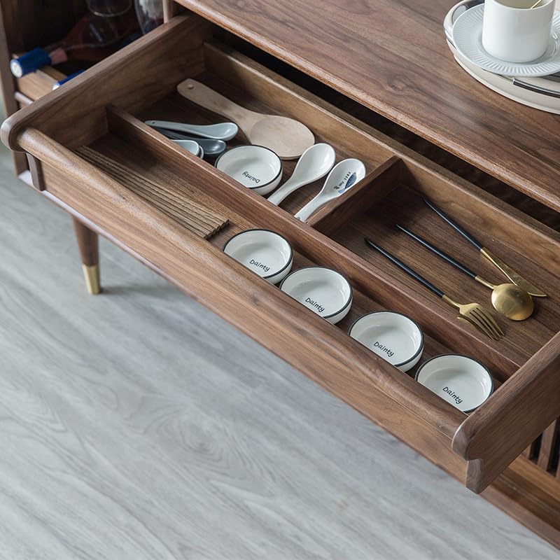 Entryway Cabinet Black Walnut Sideboard Dining Room Multifunctional Storage Cabinet Living Room Decorative Cabinet Kitchen Buffet Cabinet Sideboard Storage Cabinet