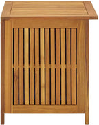 Solid Acacia Wood Patio Storage Box 23.6x19.7x22.8 Inch, Rustic Bench with Waterproof Bag for Cushions, Pillows, Garden Tools, Toys