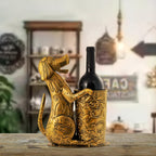 Retro Gold Wine Holder Metal Dog Shaped Wine Rack for Home Dinning Tabletop Decoration Gifts