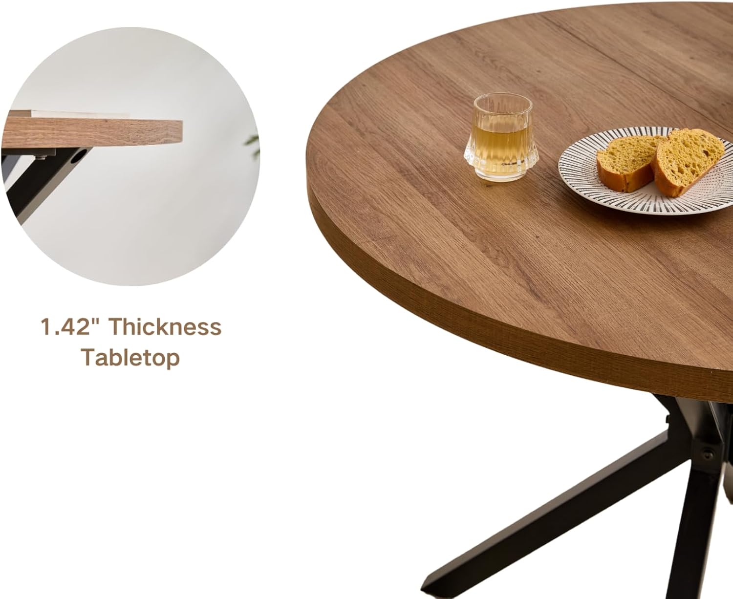 5-Piece Round Dining Table Set for 4 39" Kitchen Table and Chairs Set for 4 with Chairs Compact Small Kitchen & Dining Room Table Sets for Living Room Kitchen Home Apartment Office