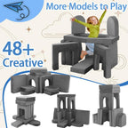 12PCS Modular Kids Play Couch Child Convertible Building Fort Sofa and Cushion DIY Floor Sofa for Playroom Bedroom (Dark Grey)