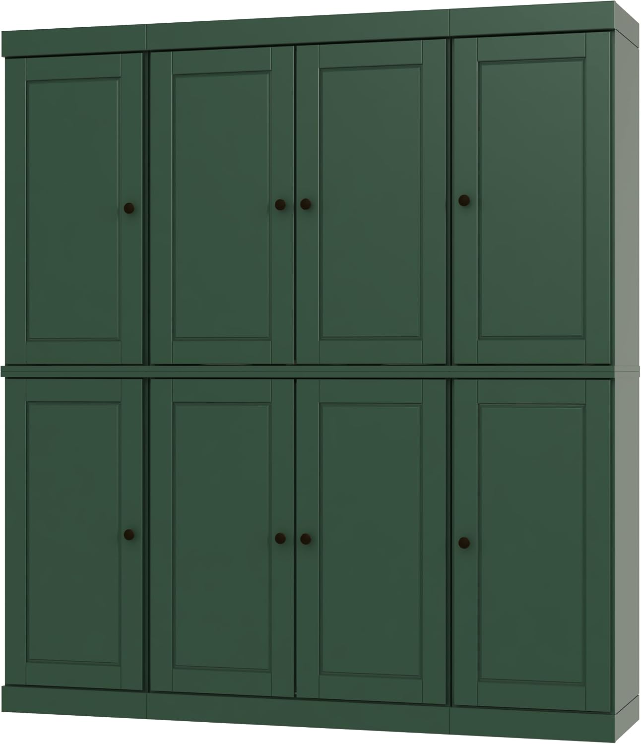 Palace Imports Solid Wood Storage Cabinet - 71.5" Tall, 65" Wide Freestanding Kitchen Pantry with 2-Drawer Kit & Adjustable Shelves – Green, Renewable Eco-Friendly 100% Wood, Made in Brazil
