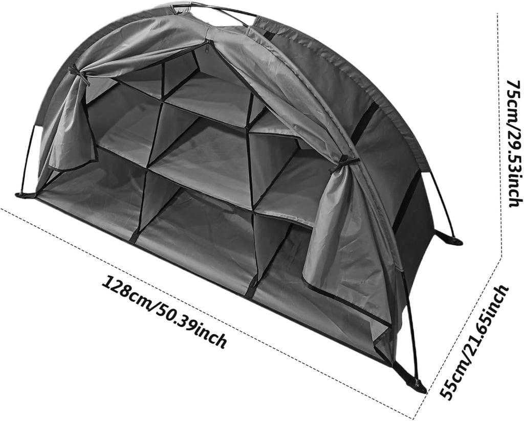 Shoe Tent for Camping Foldable Camping Organizer 9 Compartment Tent Organizer with Storage Bag Arched Zipper Closure Storage Accessories