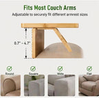 Couch Arm Tray, Bamboo Couch Armrest Table with Cup Holder & 360° Phone Holder, Foldable Snack Tray for Eating, Drinks, Snacks, Remote, Food - Fits Most Sofa Arms.