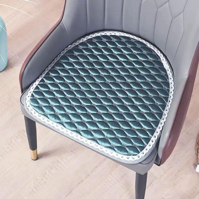 Dining Chair Seat Cover Chair Seat Pads Chair Pads for Dining Seat Cushions Thin Non-Slip U-Shape Set of 4 Dark Green