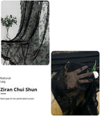 Lace Canopy Bed Curtains Set Black Queen Bed Canopy Curtains Soft Romantic Canopy Scarf Cute Bedroom Decor, No Pole, Consists of 8, 39" x 79"